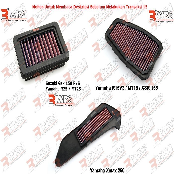 Jual Air Filter Udara Wr3 R25 Mt25 Gsx150 R15V3 Mt15 Xsr155 Xmax 250 ...