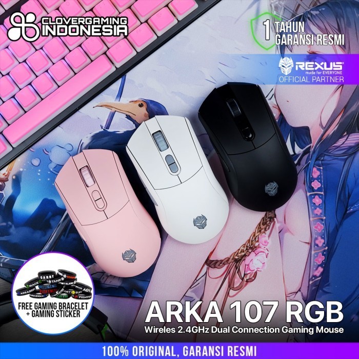 Jual Rexus Arka 107 Wireless 2.4Ghz Rgb Dual Connection - Gaming Mouse ...