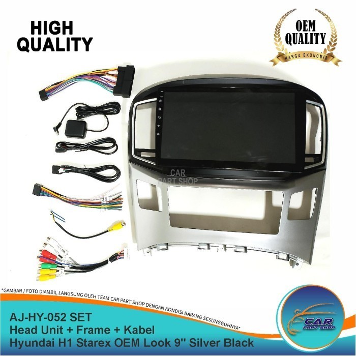 Jual Head Unit Audio SET Hyundai H1 Starex OEM Look 9" Silver Black ...