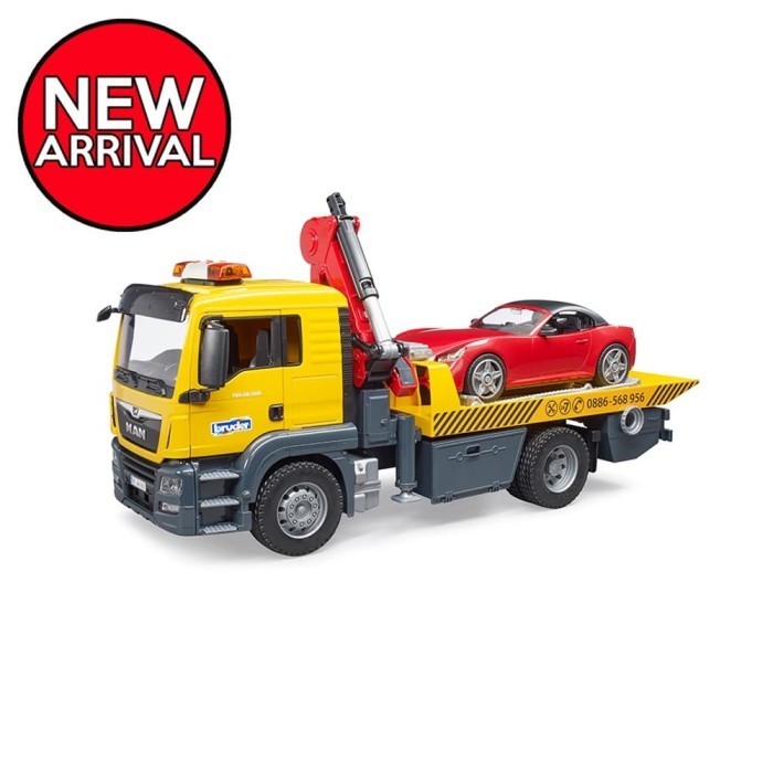 Jual Bruder 3750 - MAN TGS Tow truck with BRUDER Roadster and L+S ...