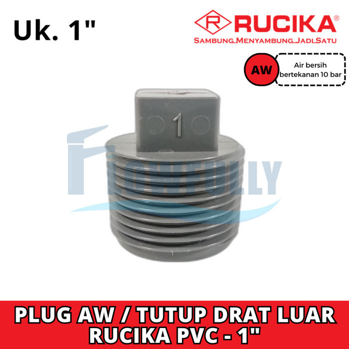 Jual Plug Aw Inch Rucika Tutup Drat Luar Ts Tebal Pvc Shopee