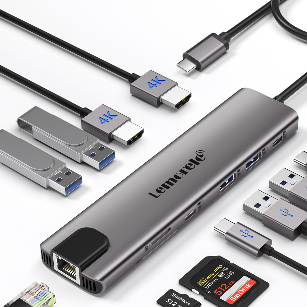 Docking Station USB-C 11-in-1 ICY BOX - Per 2 Monitor, 4K, Ethernet, 60W - Foto 7