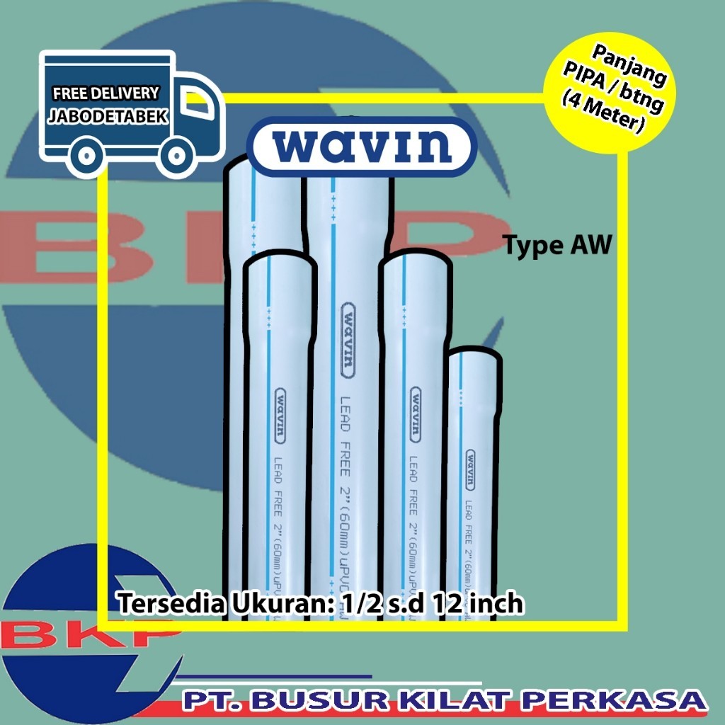 Jual Pipa Pvc Wavin uk. 2 1/2 inch Type AW (Pengiriman Kurir Toko ...