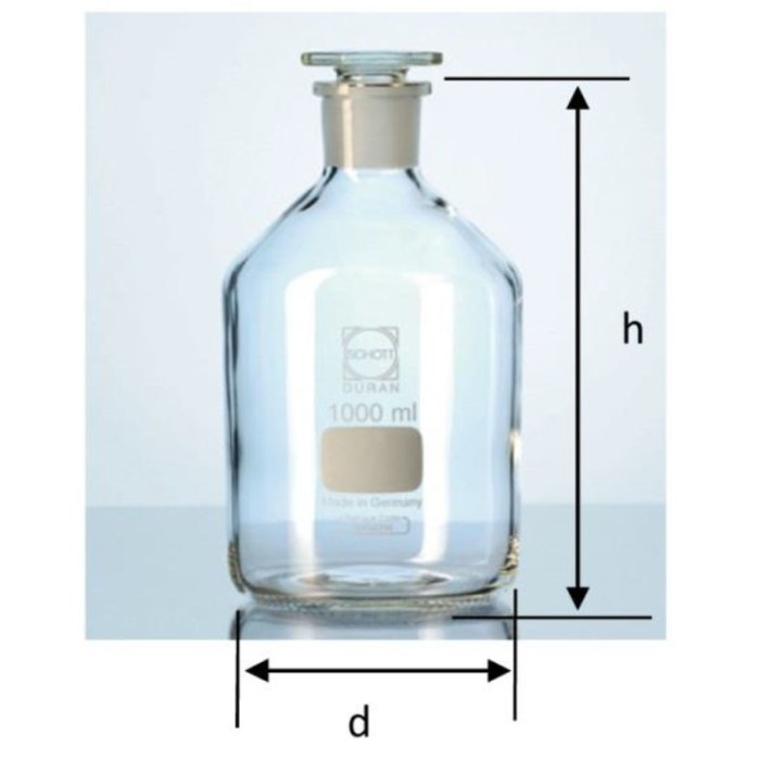 Jual Botol Reagent 500Ml 86Xh164Mm Narrow Neck Clear Reagent Bottle ...