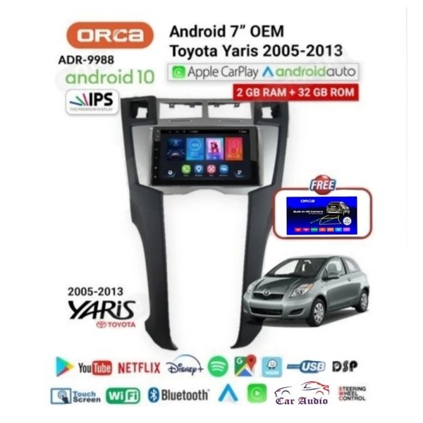 Jual HEAD UNIT ANDROID YARIS ANDROID 7 INCH ORCA ADR 7688 | Shopee ...