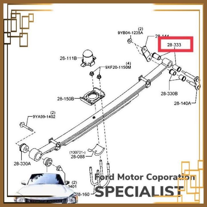 Jual Fmc Bushing Spring Bos Per Belakang Panjang Ford Ranger Mazda Bt Oem Shopee Indonesia