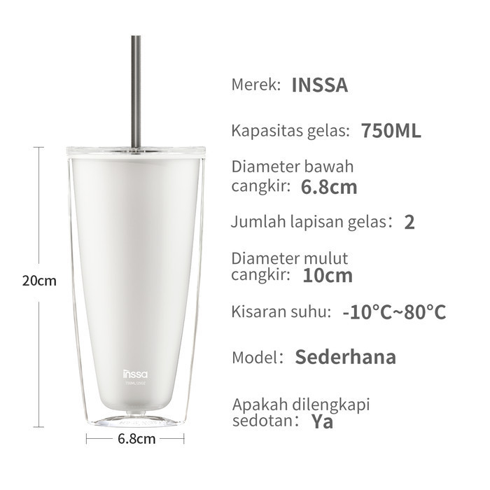 Jual Simplus Botol Tumbler Sedotan 2 Lapis Gelas Teh Kopi Minuman ...