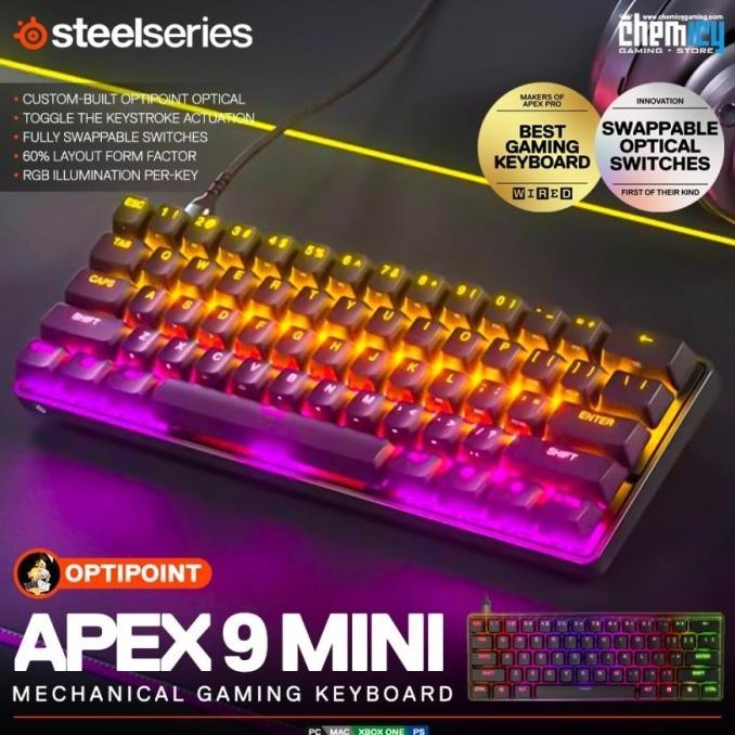 Jual Steelseries Apex 9 Mini 60% RGB Mechanical Gaming Keyboard ...