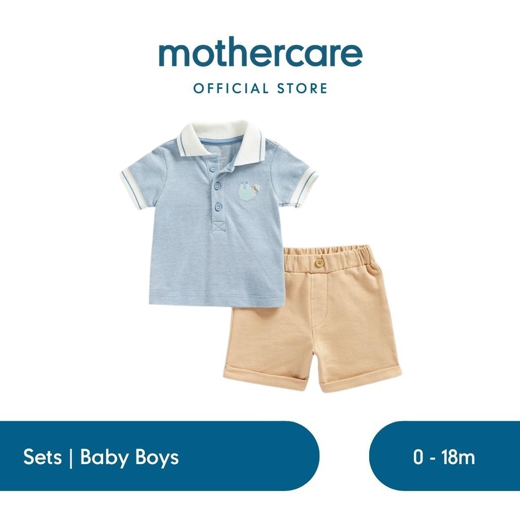 Jual Mothercare Sloth Polo Shirt and Shorts Set - Set Baju Bayi Laki ...