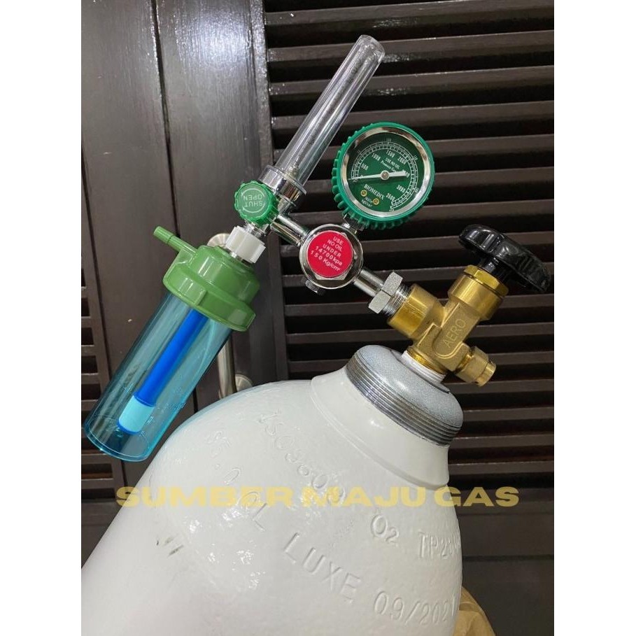 Jual Tabung Oksigen 6M3 Besar Lengkap Siap Pakai (+Regulator+Troli+Isi ...