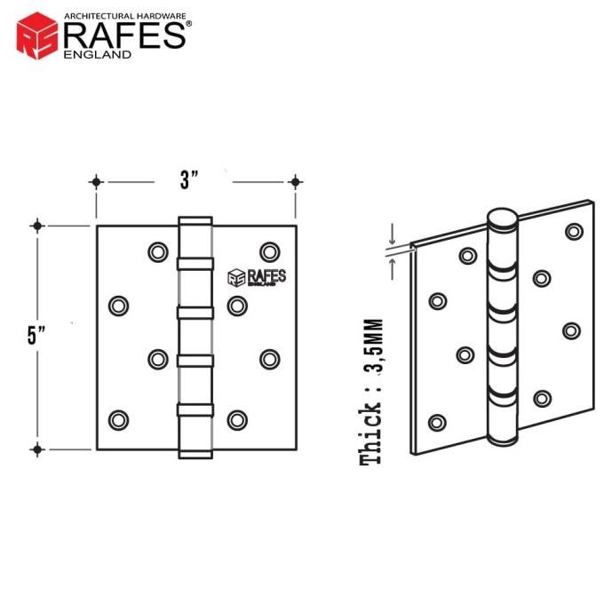 Jual Engsel Pintu Hinge Series Rafes England Stainless Steel Hi