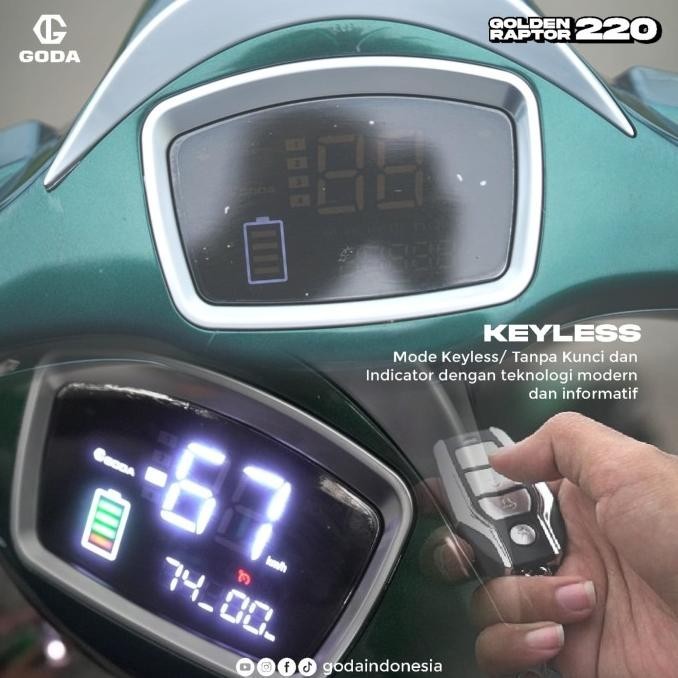 Jual Sepeda Motor Listrik Goda Golden Raptor 220 not T3S T3 S 1500 Watt ...
