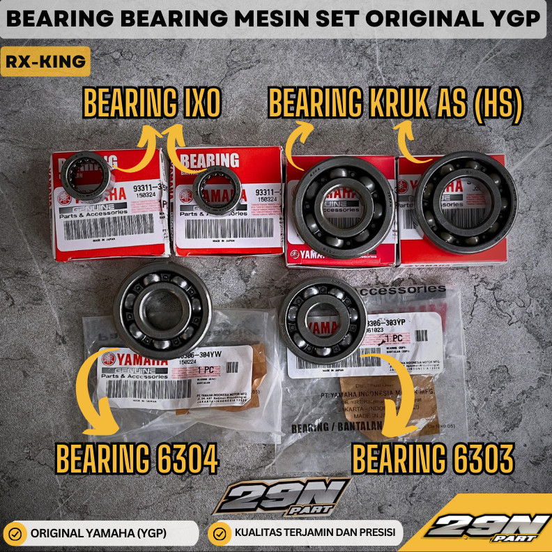 Jual Bearing Laher Set Mesin RX KING Kruk As Rasio Fullset ORIGINAL ...