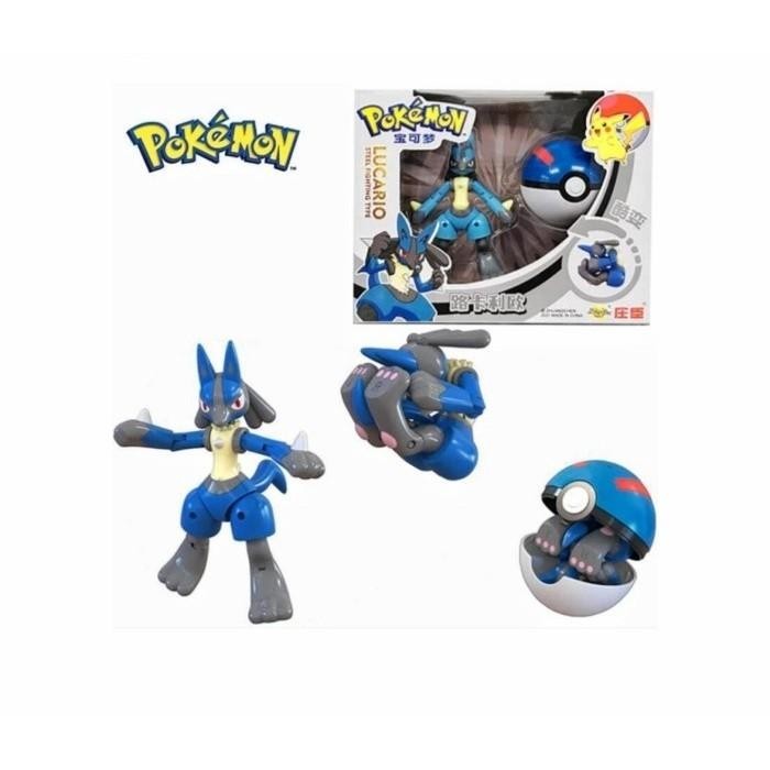 Jual Mainan Anak Figure Pokemon Pokeball Deformation Lucario Original ...
