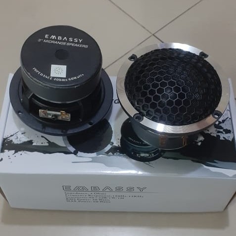 Jual Midrange Speaker Embassy 3 inch hitam mid RANGE SPEAKER MOBIL 3 ...