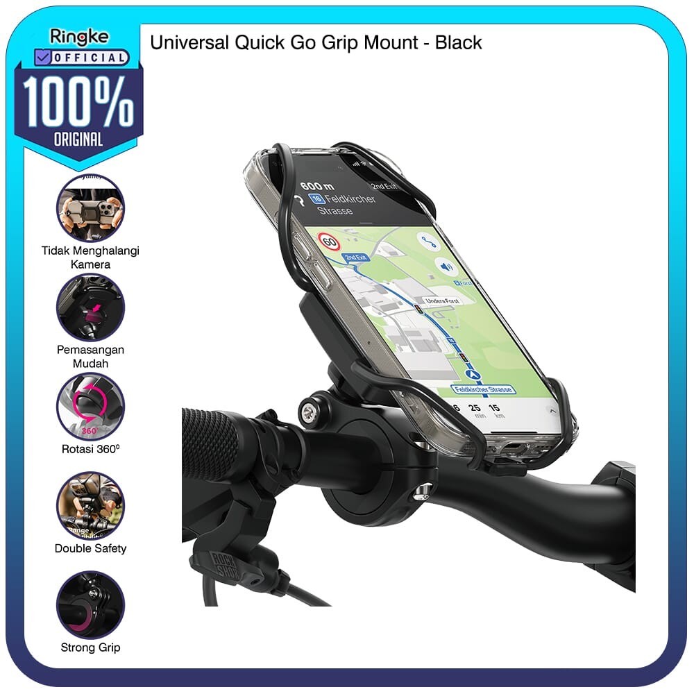 Jual Ringke Quick & Go Grip Mount Bracket Senter Sepeda Motor GoPro HP ...
