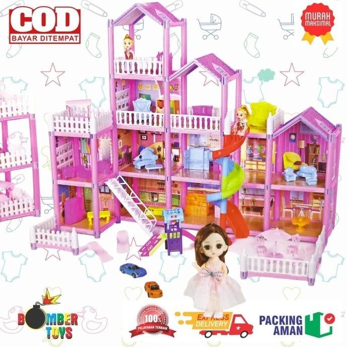 Jual NEW PRODUK MAINAN ANAK DIY HAPPY HOURS RUMAH BARBIE JUMBO BESAR ...