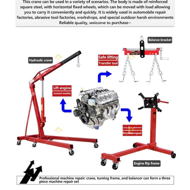 Jual ADF Ready StockHeavy Duty Hydraulic Engine Crane 2 TON 2T Jack ...