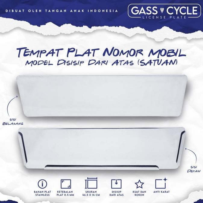 Jual Cover Dudukan Tempat Plat Nomor Mobil Bahan Stainless Satuan