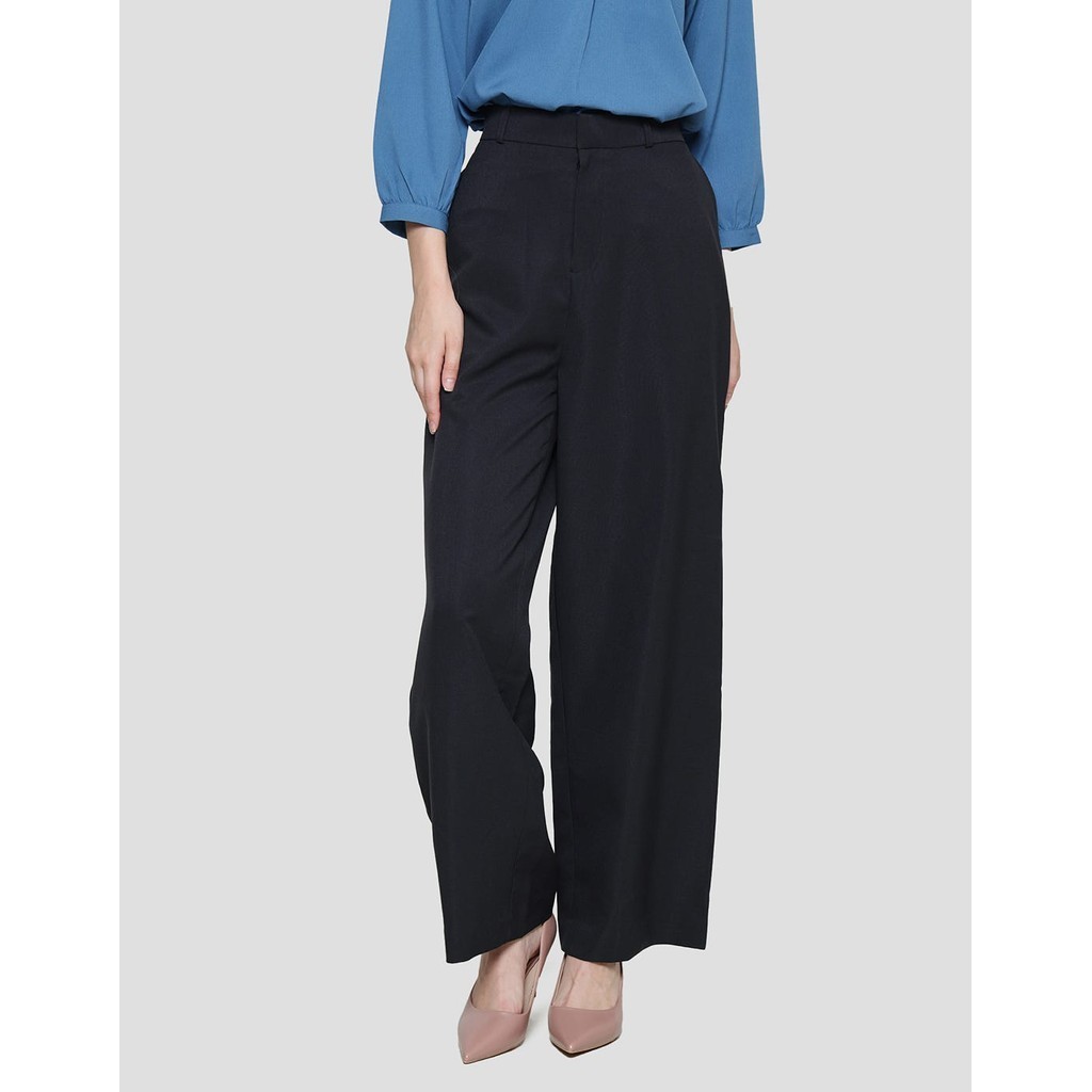 Connexion Mom Wide Leg Linen Sbm1 Celana Panjang Wanita