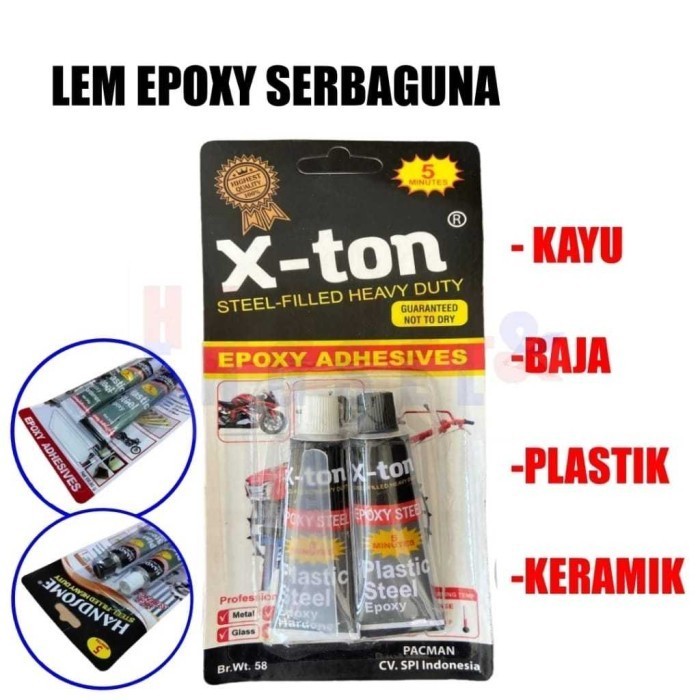 Jual Lem Epoxi Adhesip Lem Baja Besi Xtone X tone Mtone Handsome ...