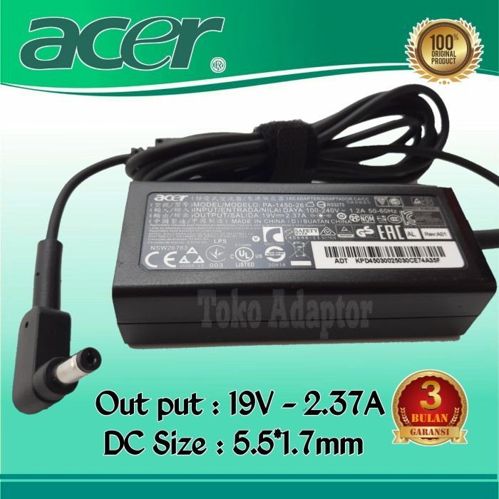 Jual Original Charger Adaptor Acer Aspire 3 A314 Series MODEL N20Q1 45W