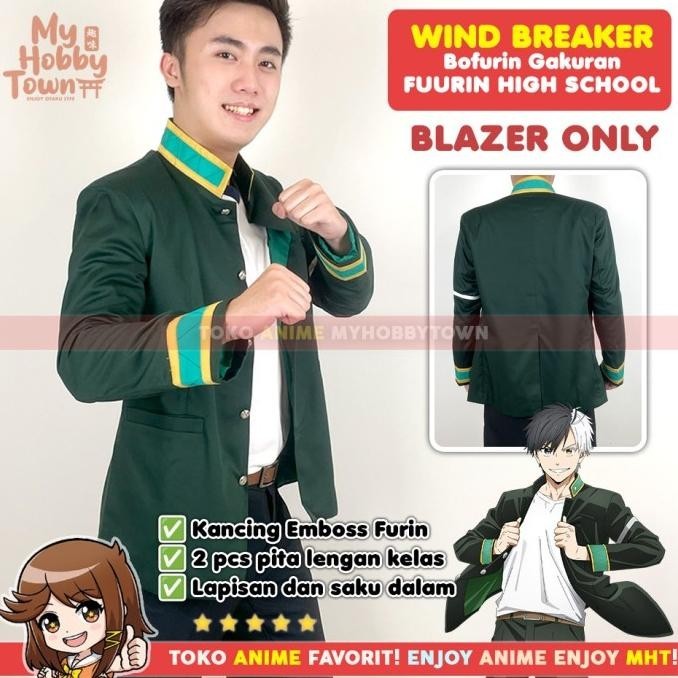 Jual Jaket Blazer Gakuran Wind Breaker : Furin High School Sakura ...