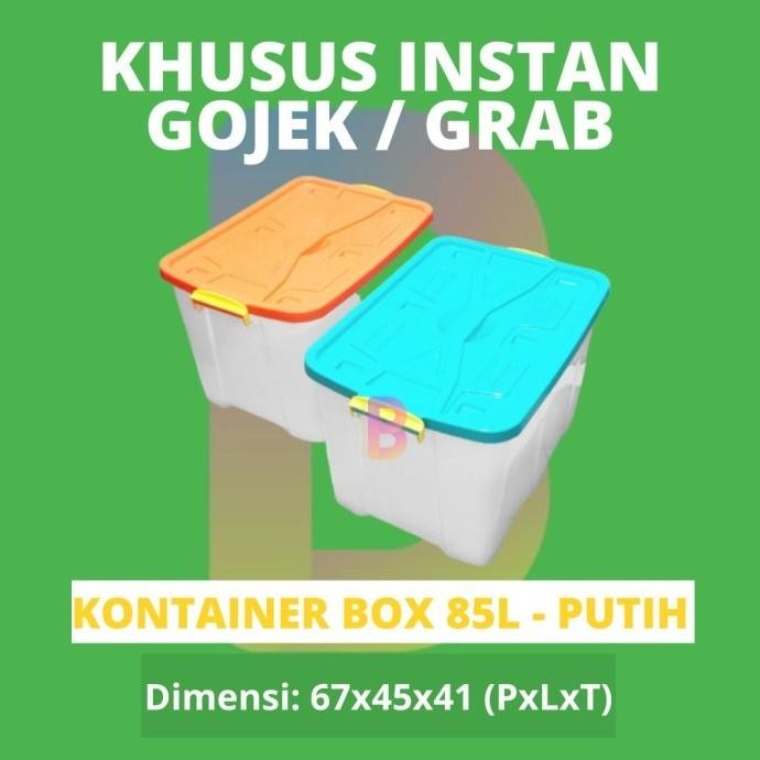Jual TERBARU - (GOJEK) Box container 85L plastik / box kontainer 85L ...