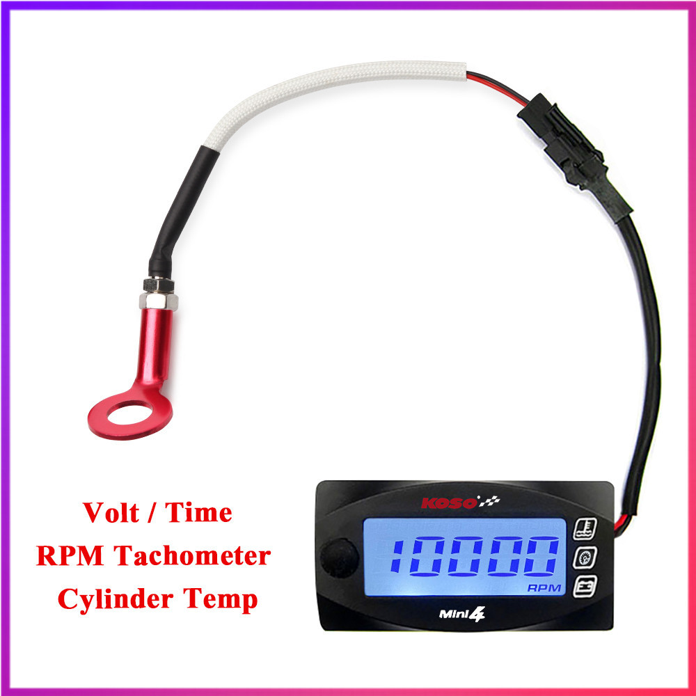 Jual Sepeda Motor KOSO Mini 4 Tachometer RPM Meter Kepala Silinder Suhu ...