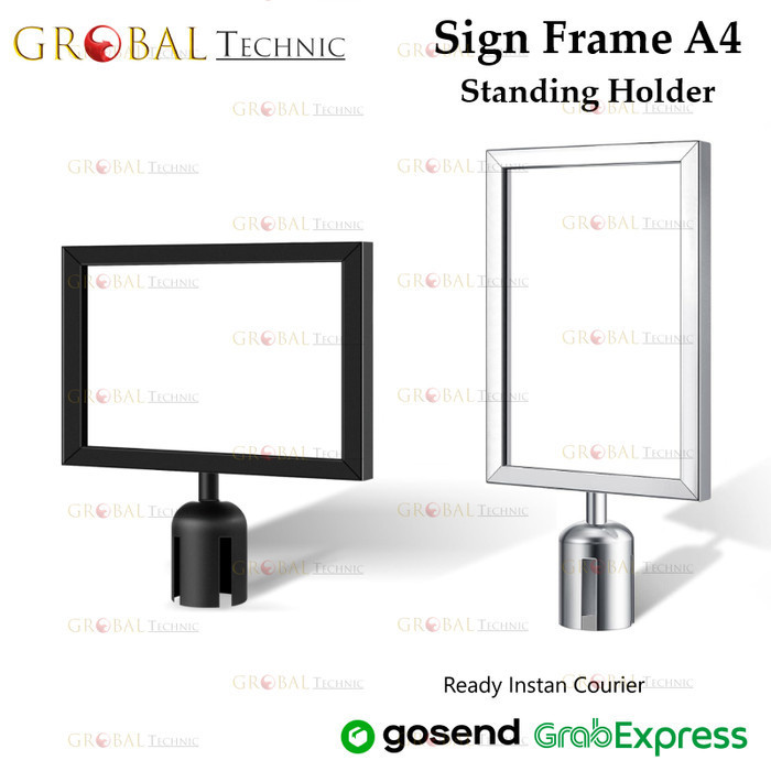 Jual Sign Frame A4 Standing Signage Poster Stainless / Papan Tiang ...