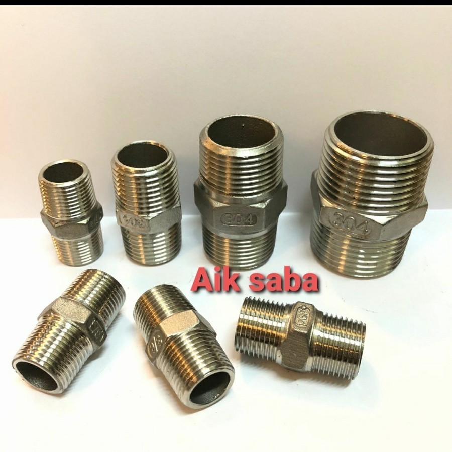Jual Double nepel/ Neipple stainless ss 304 1