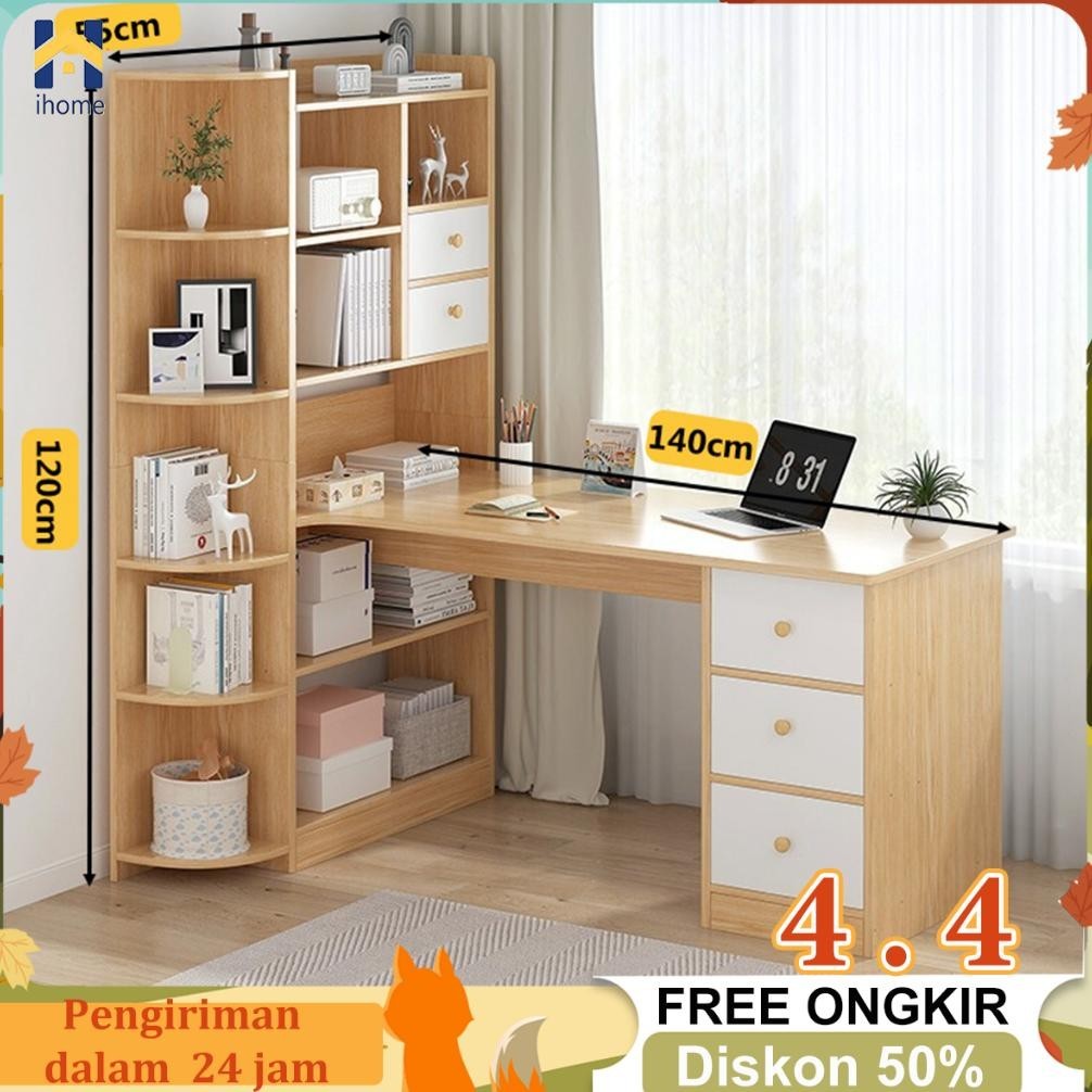 Jual meja Kantor/Meja belaja Sudut dengan Rak Buku/Meja Komputer/Meja ...