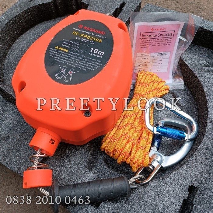 Jual RETRACTABLE FALL ARRESTER 6 10 20 METER NAGASAKI FALL ARESTER ...