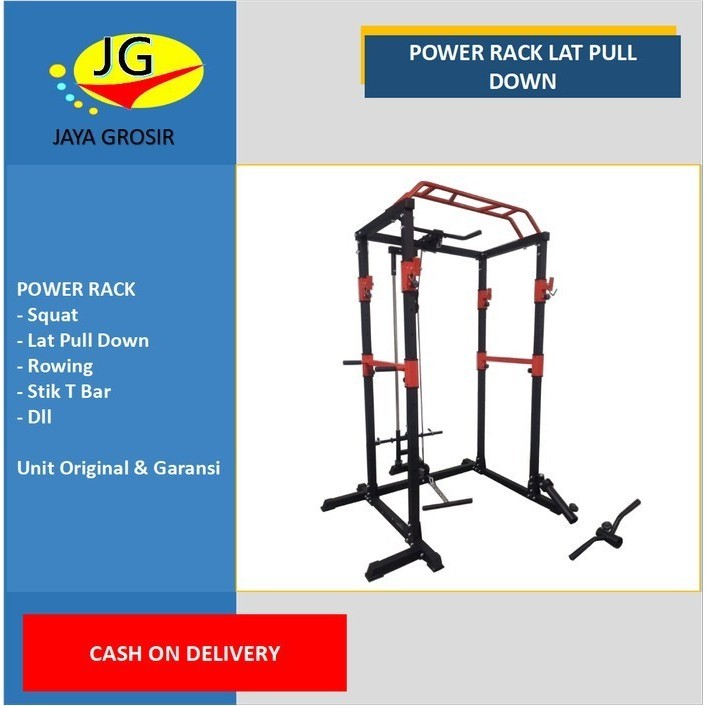 Jual power rack squat multifungsi lat pulldown rowing | Shopee Indonesia