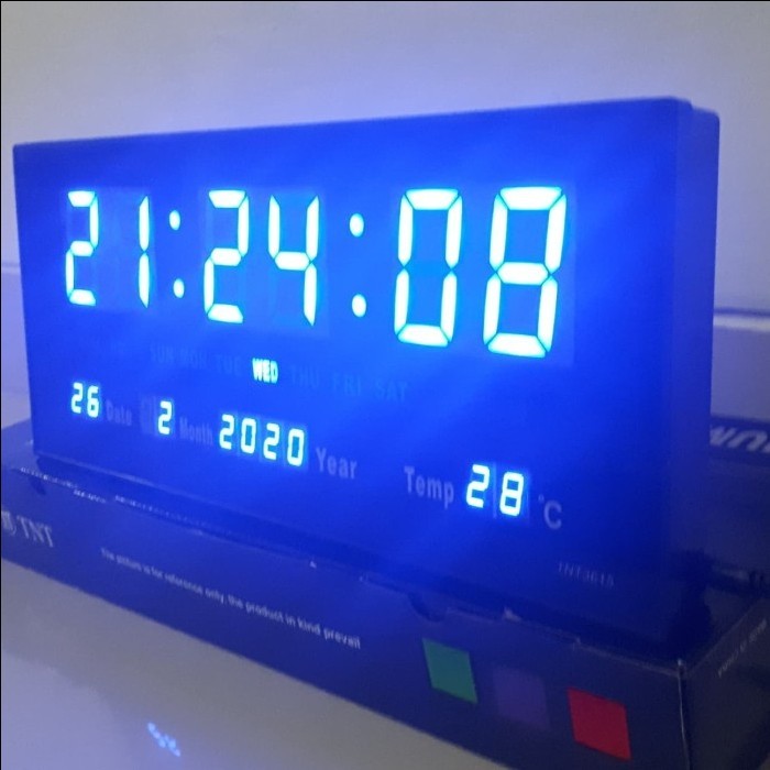 Jual Jam Dinding Digital Led Type Tnt3615 (Biru) | Shopee Indonesia