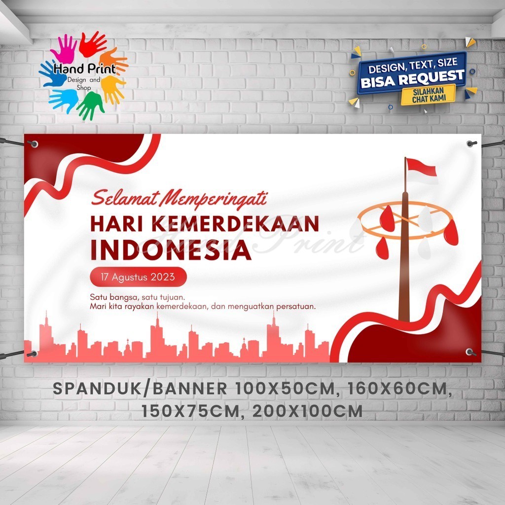 Jual Cetak Spanduk Banner Kemerdekaan Indonesia Perayaan Agustus Merah ...
