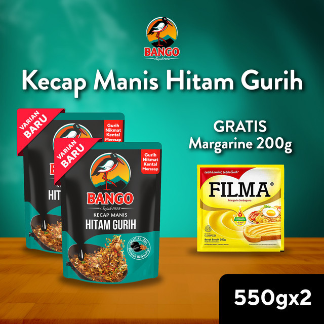 Jual Beli 2 Bango Hitam Gurih 550gr GRATIS Filma Margarine 200gr ...