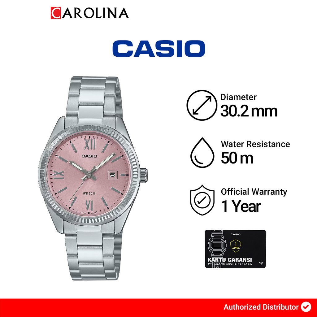 Jam Tangan Wanita CASIO General LTP-1302DD-4A1 Analog Pink…