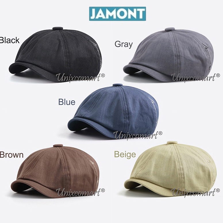 Jual TERBARU Topi Baret JAMONT BRITISH Style Beret Topi Dewasa Newsboy ...