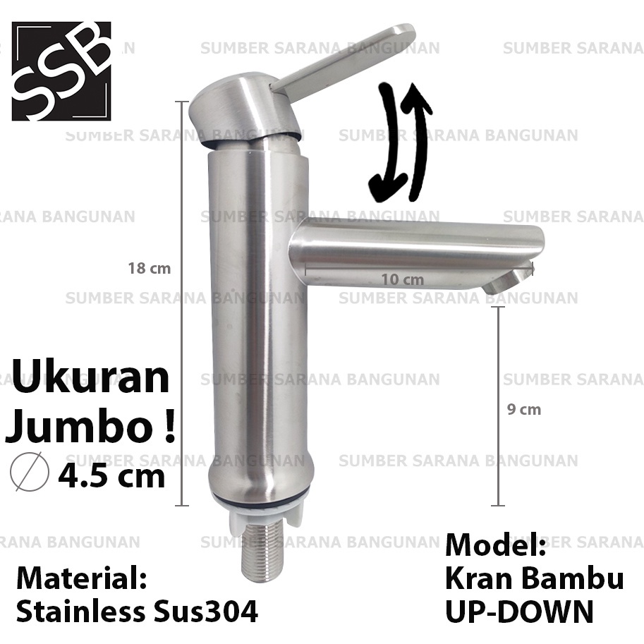 Jual Best Seller Kran Wastafel Bambu Stainless Sus 304 Besar Keran Jumbo Stenles Shopee 0235