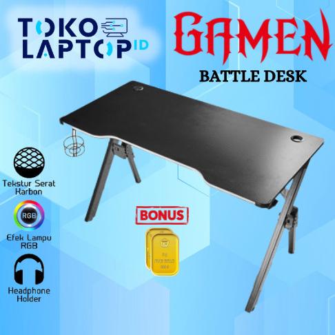 Jual Gamen Gaming Battle Desk Gaming Table RGB Black Meja Komputer ...