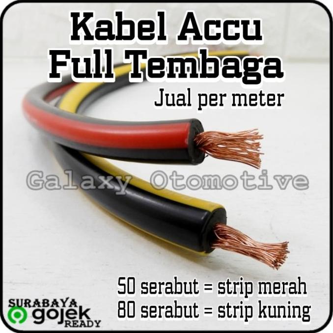 Jual Promo Kabel Baterai 50 Serabut - Hitam Strip Merah - Kabel Jumper
