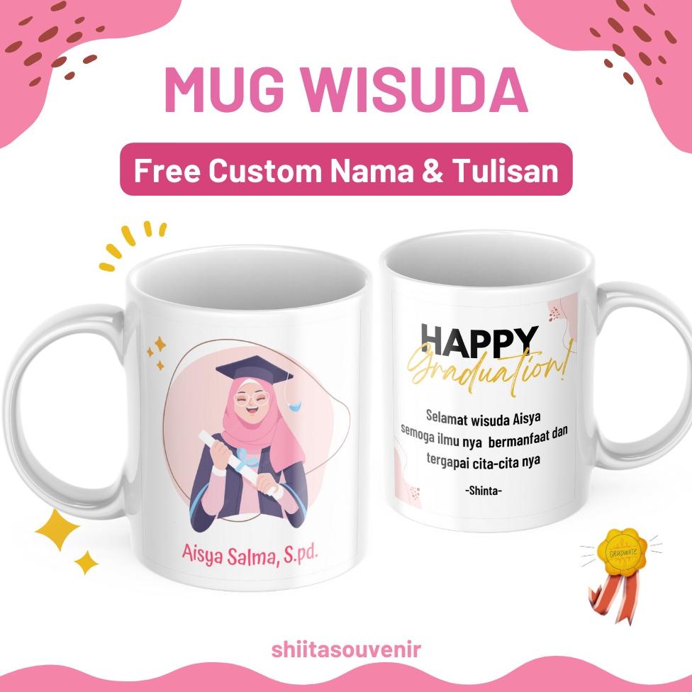 Jual Ihe127 Mug Custom Wisuda Nama Logo Kado Hadiah Wisuda T Graduation Shopee Indonesia 2729