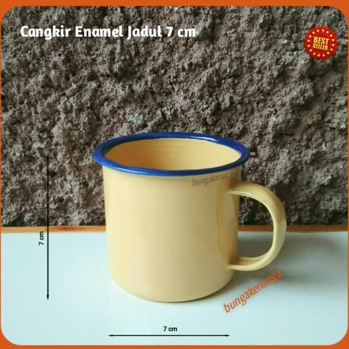 Jual Gelas Cangkir Enamel Jadul 7 Cm Kuning Seng Kaleng Besi Antik Kopi Shopee Indonesia 3438