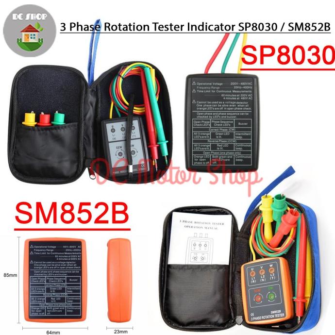 Tester Di Fase SM852B – Indicatore Di Sequenza AC 60-600V Con Cicalino E LED, Per Professionisti