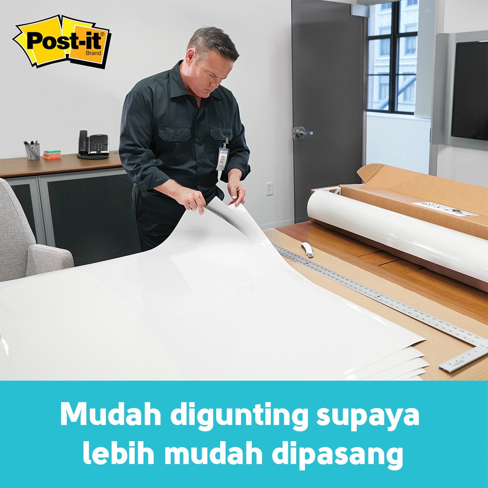 Jual Stiker Papan Tulis PostIt Dry Erase Surface Def 3X2 (90 X 60 Cm
