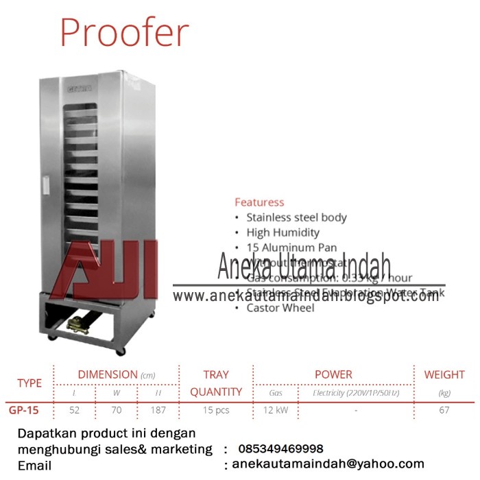 Jual GETRA GAS PROOFER GP-15 PROOFER ROTI MESIN PROOFING | Shopee Indonesia