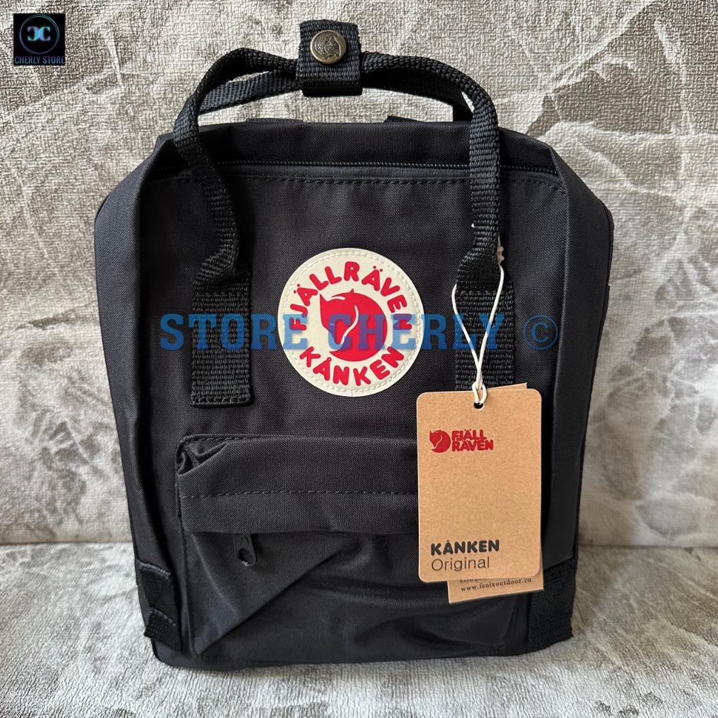 Tas Ransel Black Fjallraven Kanken Mini Kånken Black Laptop 15