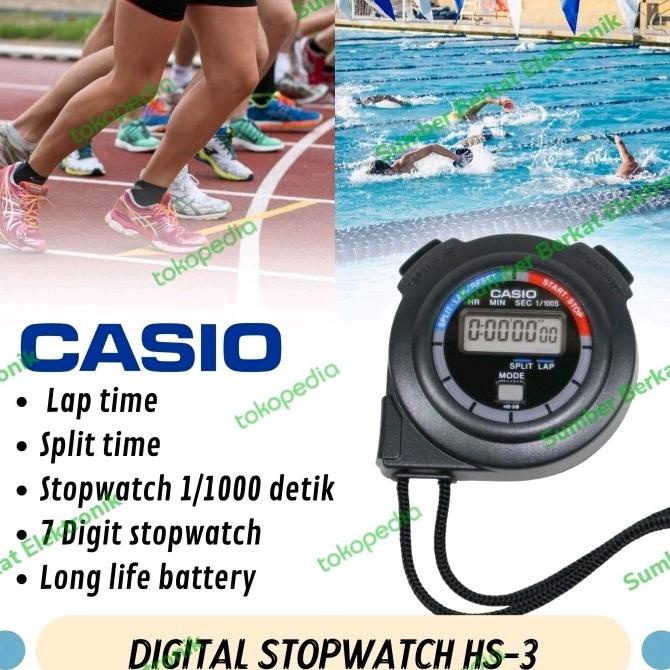 Jual Stopwatch HS3 Casio Hitam Original 100 Shopee Indonesia