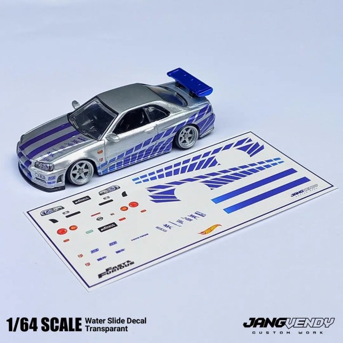 Jual Decal hotwheels NISSAN SKYLINE GT-R R34 FAST AND FURIOUS | Shopee ...